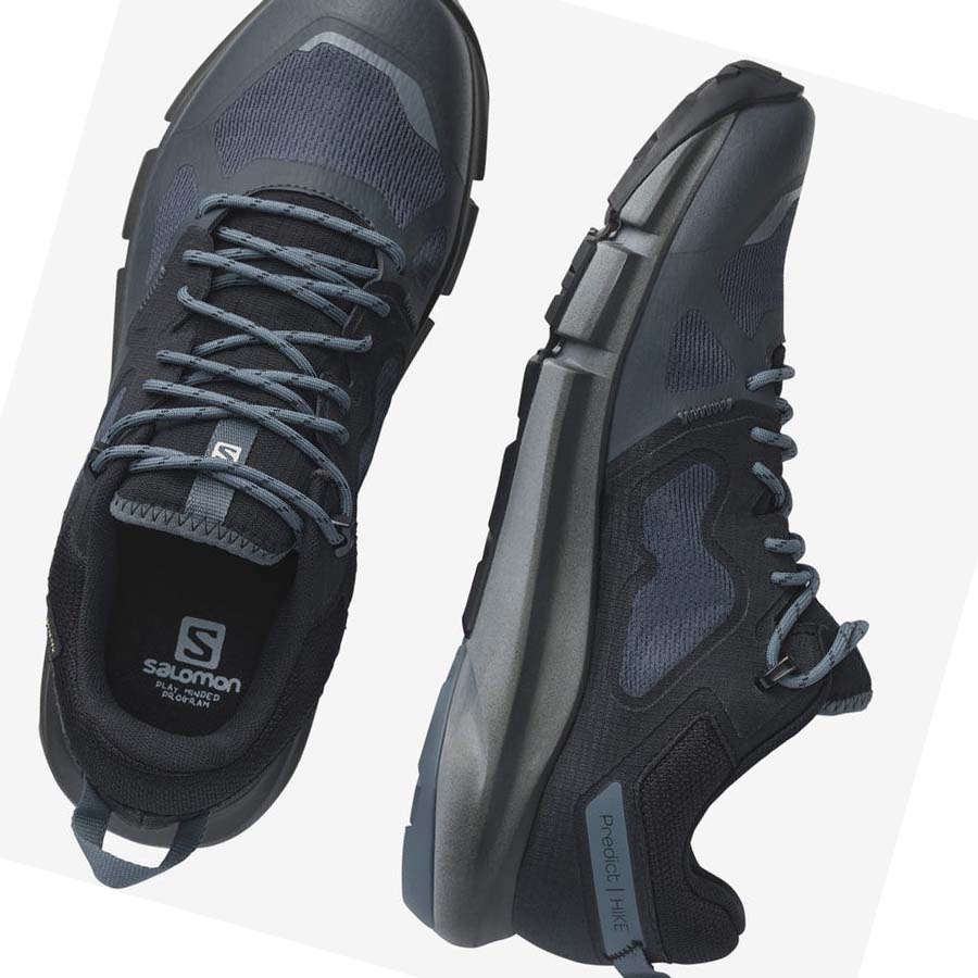 Tenis Senderismo Salomon PREDICT HIKE GORE-TEX Hombre Grises Negros | MX 3551DFM